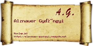 Alznauer Gyöngyi névjegykártya