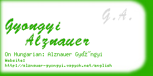 gyongyi alznauer business card